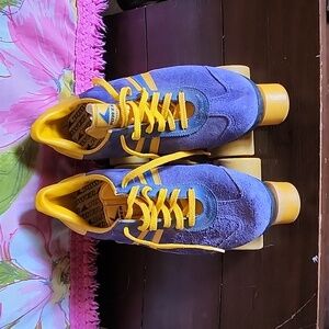 Women's Blue and Yellow Roller Shoes
